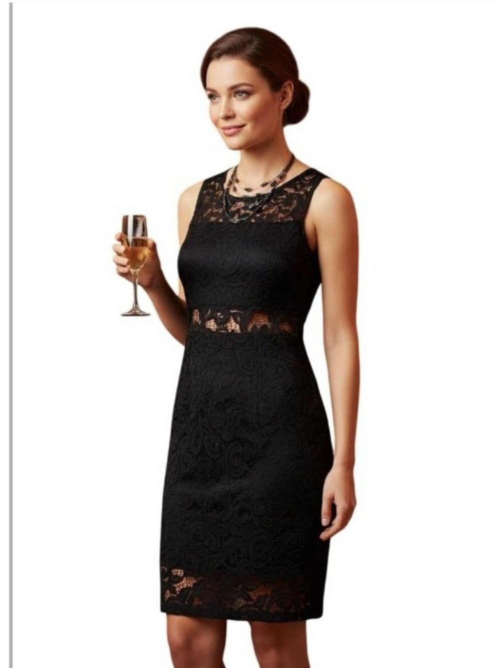 Black Lace Cocktail Dress Sheer Cutouts Elegant Partywear Modern Edge Gothic